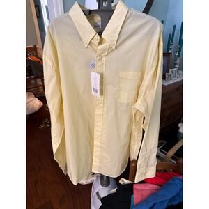 Saddlebred Mens XXL Classic Fit Easy Care Button Down Shirt Pale Yellow NWT